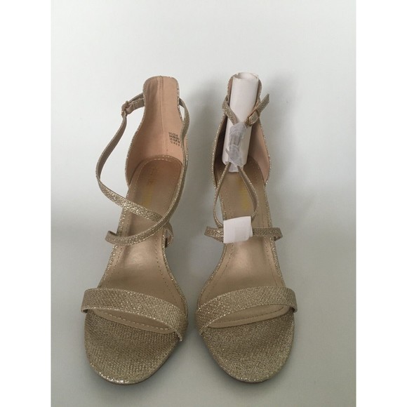 DREAM PAIRS Shoes Women's Size 10 Gold Sparkle Stilettos Open Toe Heel Sandals - Picture 7 of 14